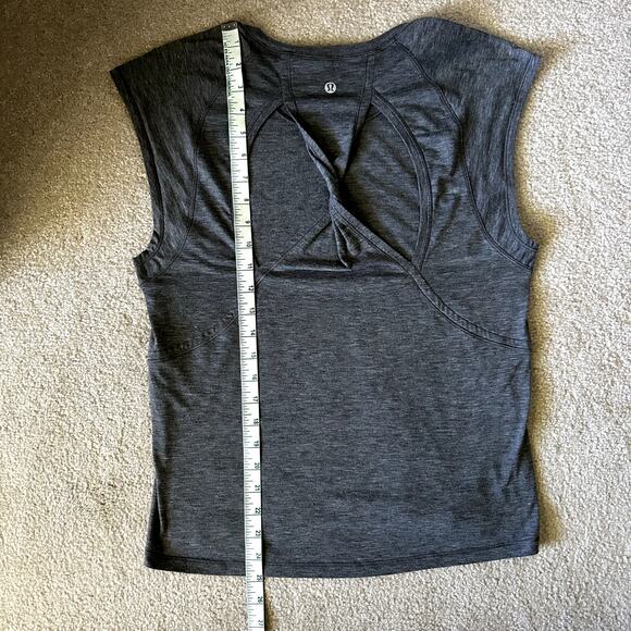 Lululemon Stop Drop & Squat Short Sleeve Heathered Black Top Size M - Picture 9 of 9